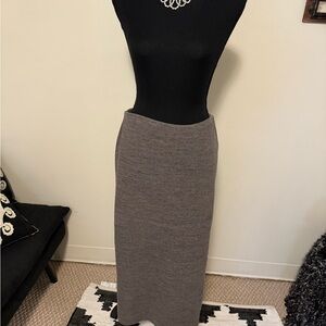 Long stretchy wool pencil skirt